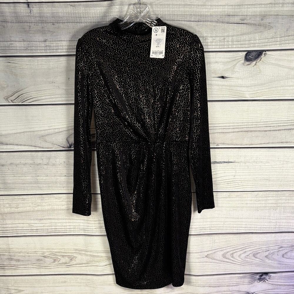 Glamorous Black Sequin Long Sleeve Dress
